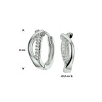 Klapoorringen zirkonia zilver gerhodineerd