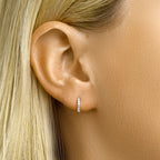 Klapoorringen zirkonia zilver gerhodineerd