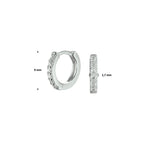 Klapoorringen zirkonia zilver gerhodineerd