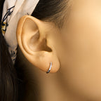 Klapoorringen zirkonia zilver gerhodineerd