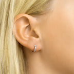 Klapoorringen zirkonia zilver gerhodineerd