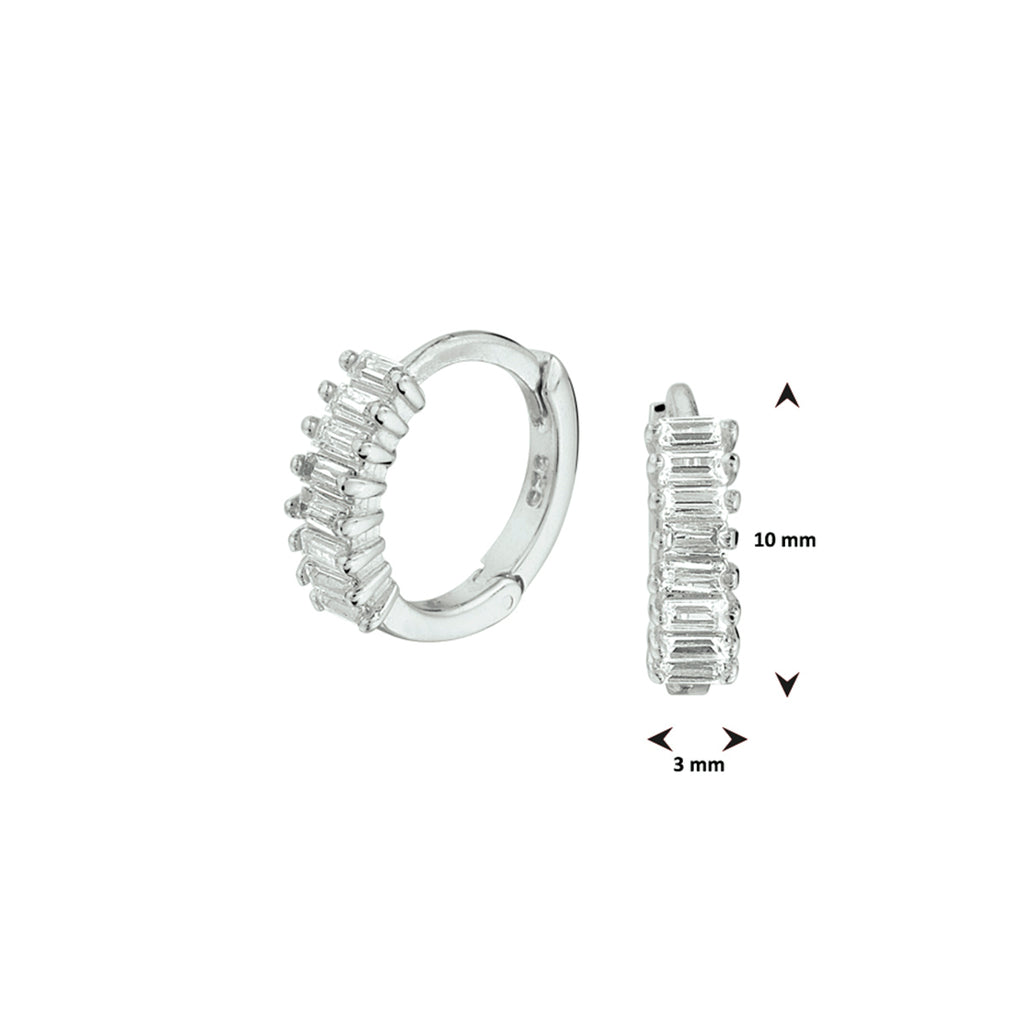Klapoorringen zirkonia zilver gerhodineerd