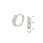 Klapoorringen zirkonia zilver gerhodineerd