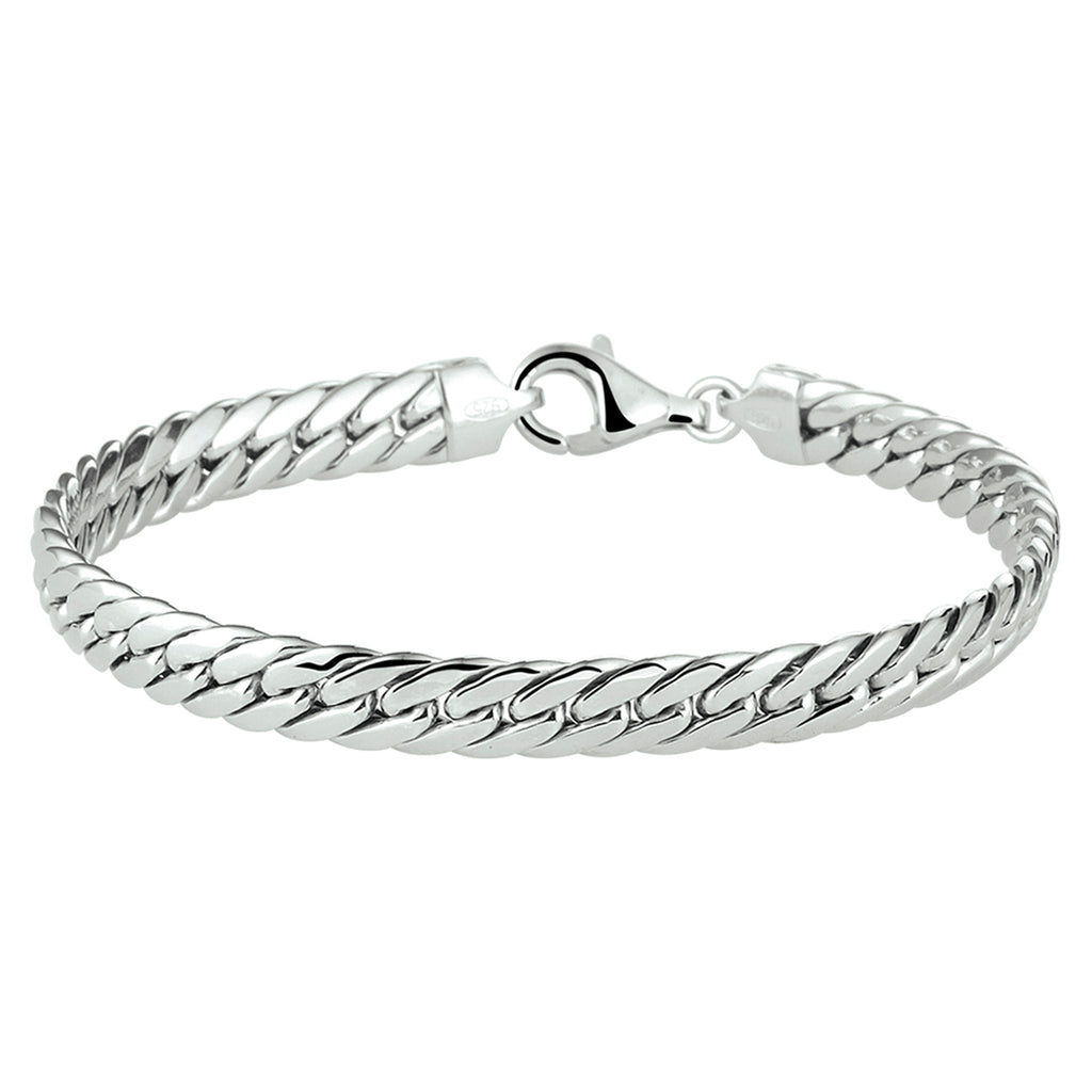 Armband gourmet 6,0 mm 19 cm zilver gerhodineerd