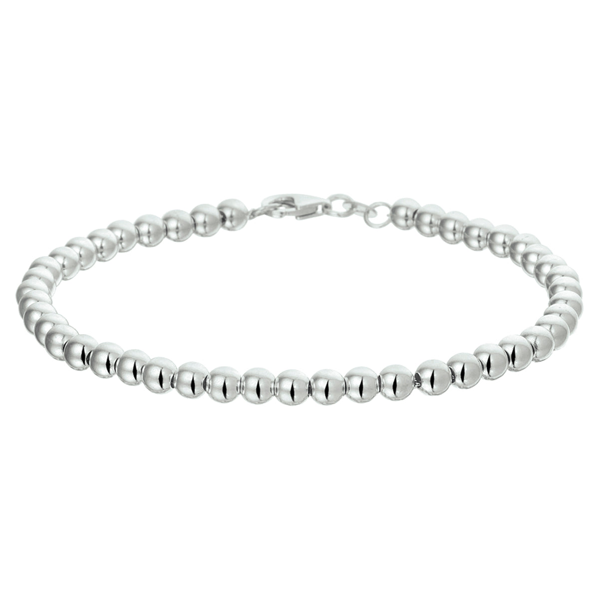 Armband bolletjes 4,0 mm 19 cm zilver gerhodineerd