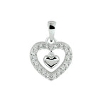 Hanger hart zirkonia zilver gerhodineerd