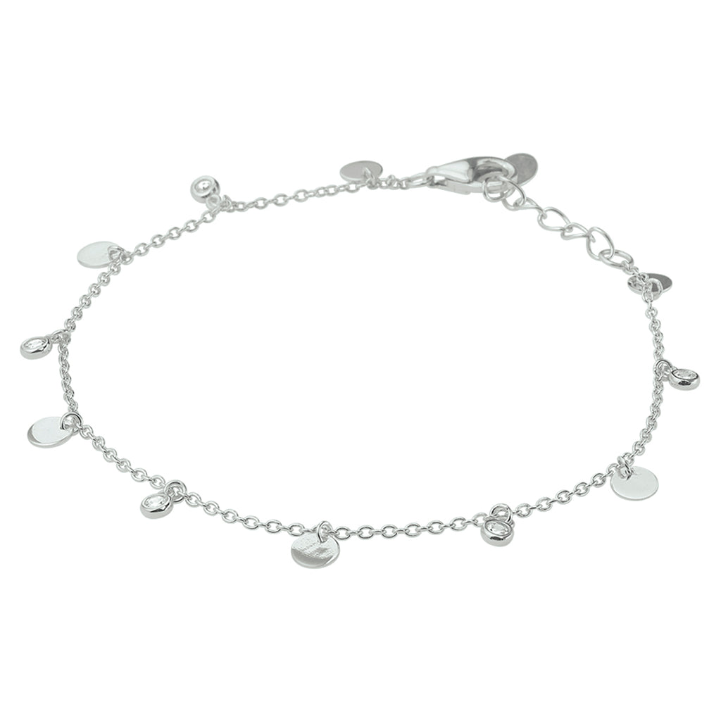 Armband zirkonia 16,5 + 2 cm zilver gerhodineerd