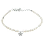 Armband parel en ster zirkonia zilver gerhodineerd