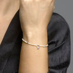 Armband parel en ster zirkonia zilver gerhodineerd