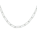 Collier paperclip ronde buis 3,4 mm 45 cm zilver gerhodineerd