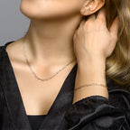 Collier paperclip ronde buis 3,4 mm 45 cm zilver gerhodineerd