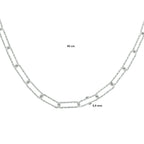 Collier paperclip ronde buis 3,4 mm 45 cm zilver gerhodineerd