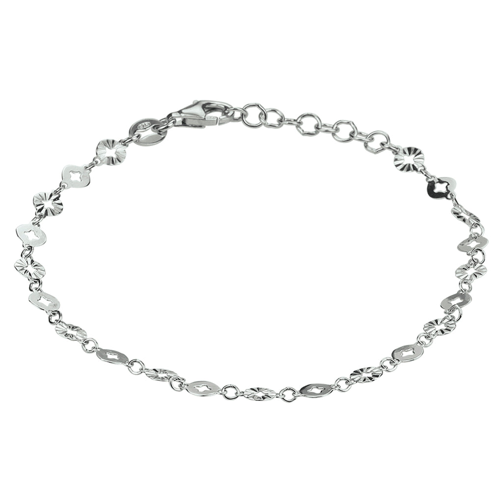 Armband rondjes 4,0 mm 16 + 2 cm zilver gerhodineerd