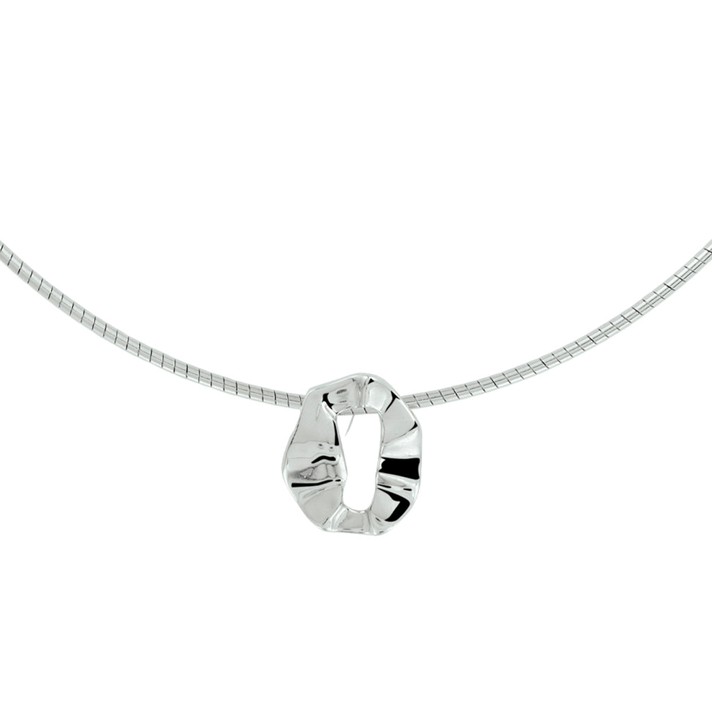 Collier omega 42 + 3 cm zilver gerhodineerd