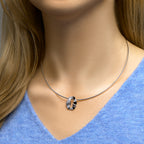 Collier omega 42 + 3 cm zilver gerhodineerd