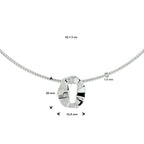 Collier omega 42 + 3 cm zilver gerhodineerd