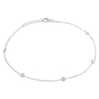 Enkelbandje zirkonia 24 + 2 cm zilver gerhodineerd