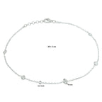 Enkelbandje zirkonia 24 + 2 cm zilver gerhodineerd