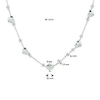 Collier hartjes 36 + 3 cm zilver gerhodineerd