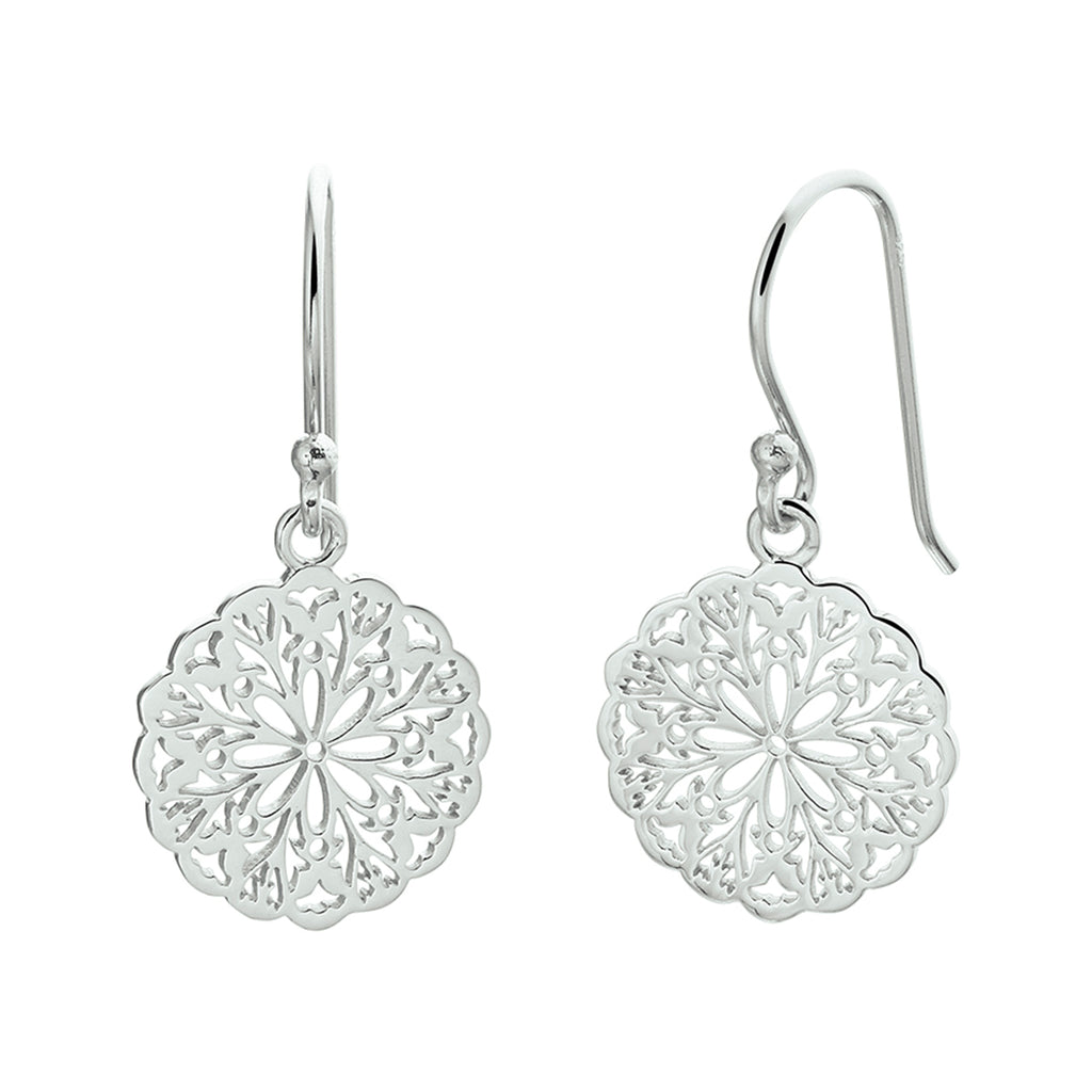 Oorhangers filigrain franse haak zilver gerhodineerd