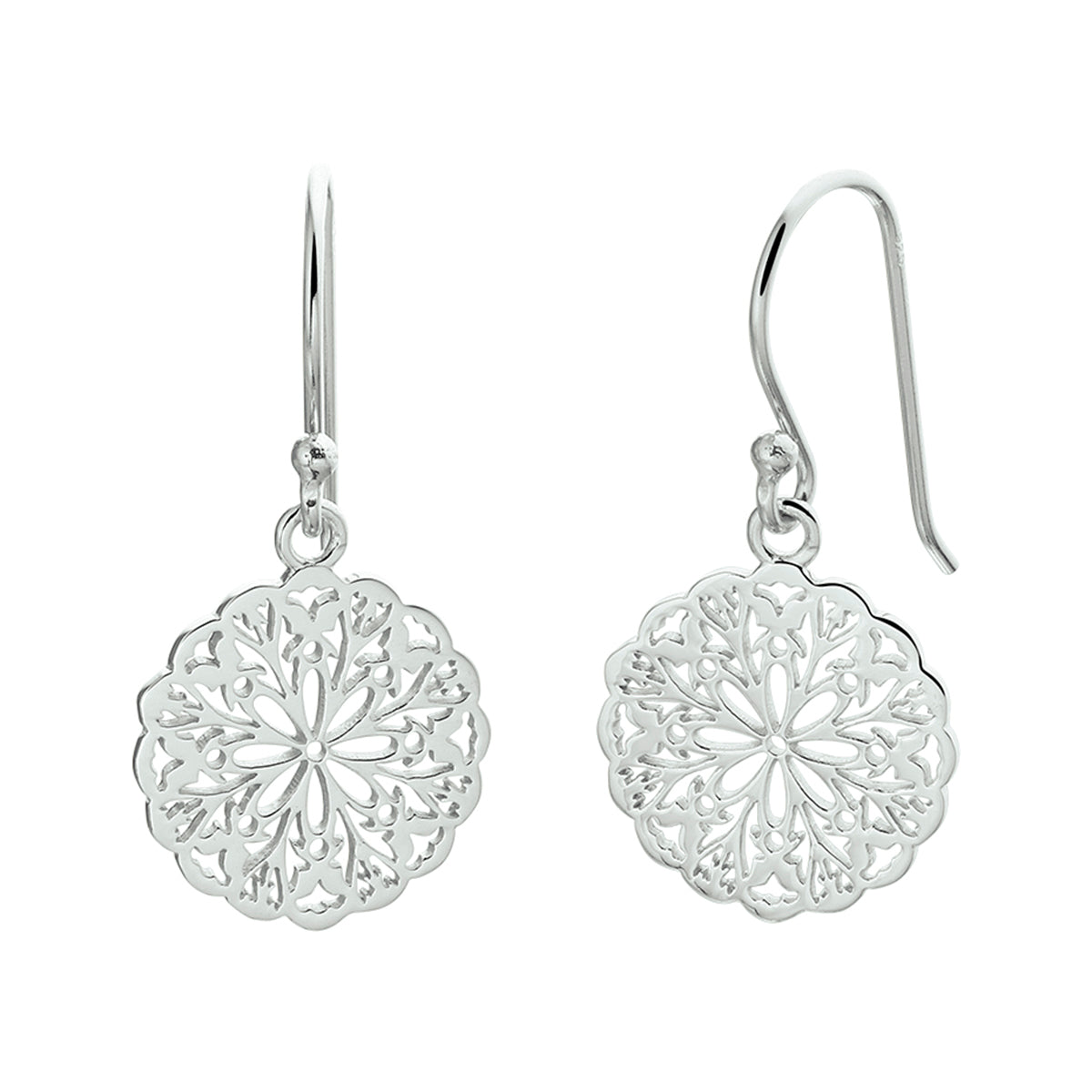 Oorhangers filigrain franse haak zilver gerhodineerd