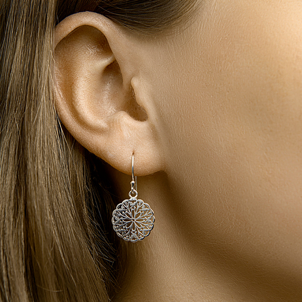 Oorhangers filigrain franse haak zilver gerhodineerd