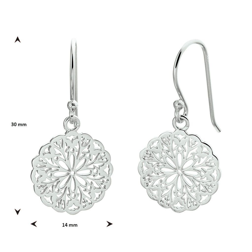 Oorhangers filigrain franse haak zilver gerhodineerd