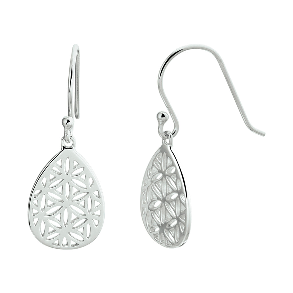 Oorhangers filigrain franse haak zilver gerhodineerd