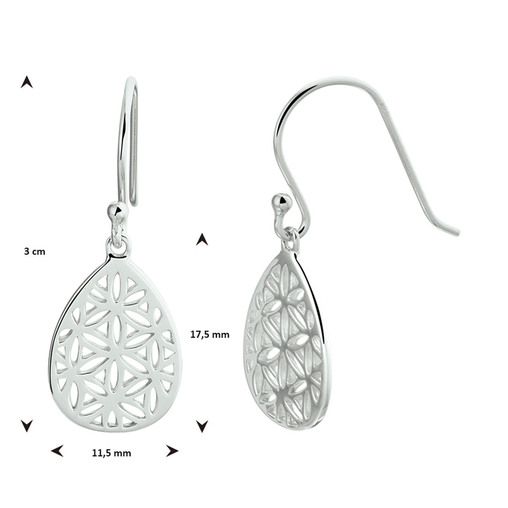 Oorhangers filigrain franse haak zilver gerhodineerd