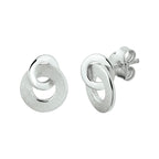 Oorknoppen rond poli/mat zilver gerhodineerd