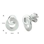 Oorknoppen rond poli/mat zilver gerhodineerd