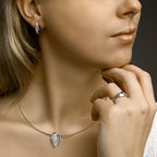 Ring zirkonia poli/mat zilver gerhodineerd