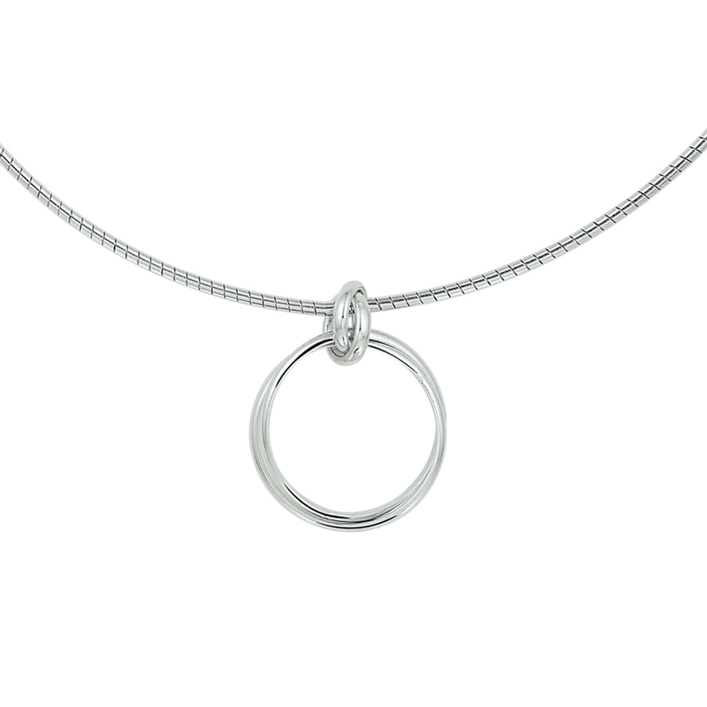 Collier rondjes 42 + 3 cm zilver gerhodineerd