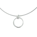 Collier rondjes 42 + 3 cm zilver gerhodineerd