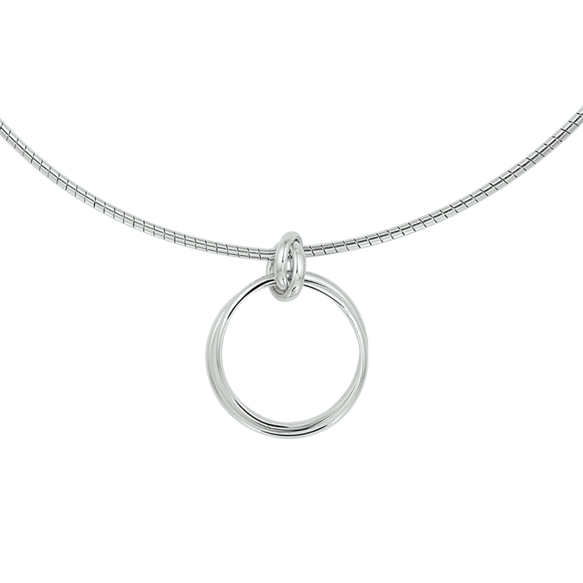 Collier rondjes 42 + 3 cm zilver gerhodineerd