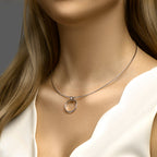 Collier rondjes 42 + 3 cm zilver gerhodineerd