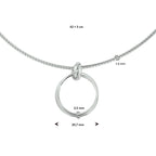 Collier rondjes 42 + 3 cm zilver gerhodineerd