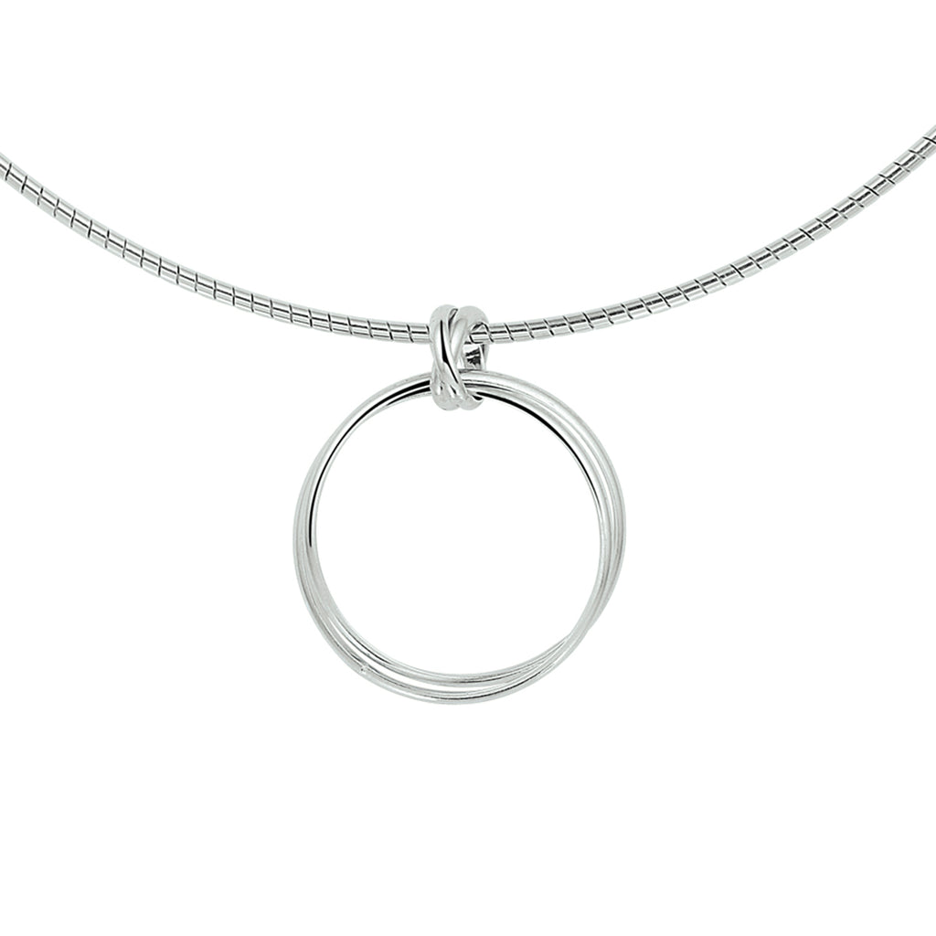 Collier rondjes 42 + 3 cm zilver gerhodineerd