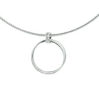 Collier rondjes 42 + 3 cm zilver gerhodineerd