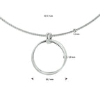 Collier rondjes 42 + 3 cm zilver gerhodineerd