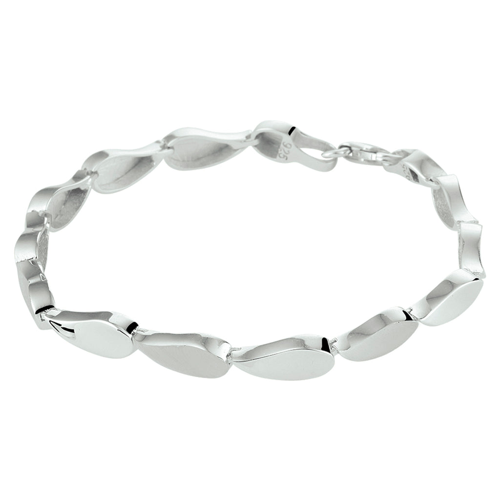 Armband poli/mat 5,6 mm 19 cm zilver gerhodineerd