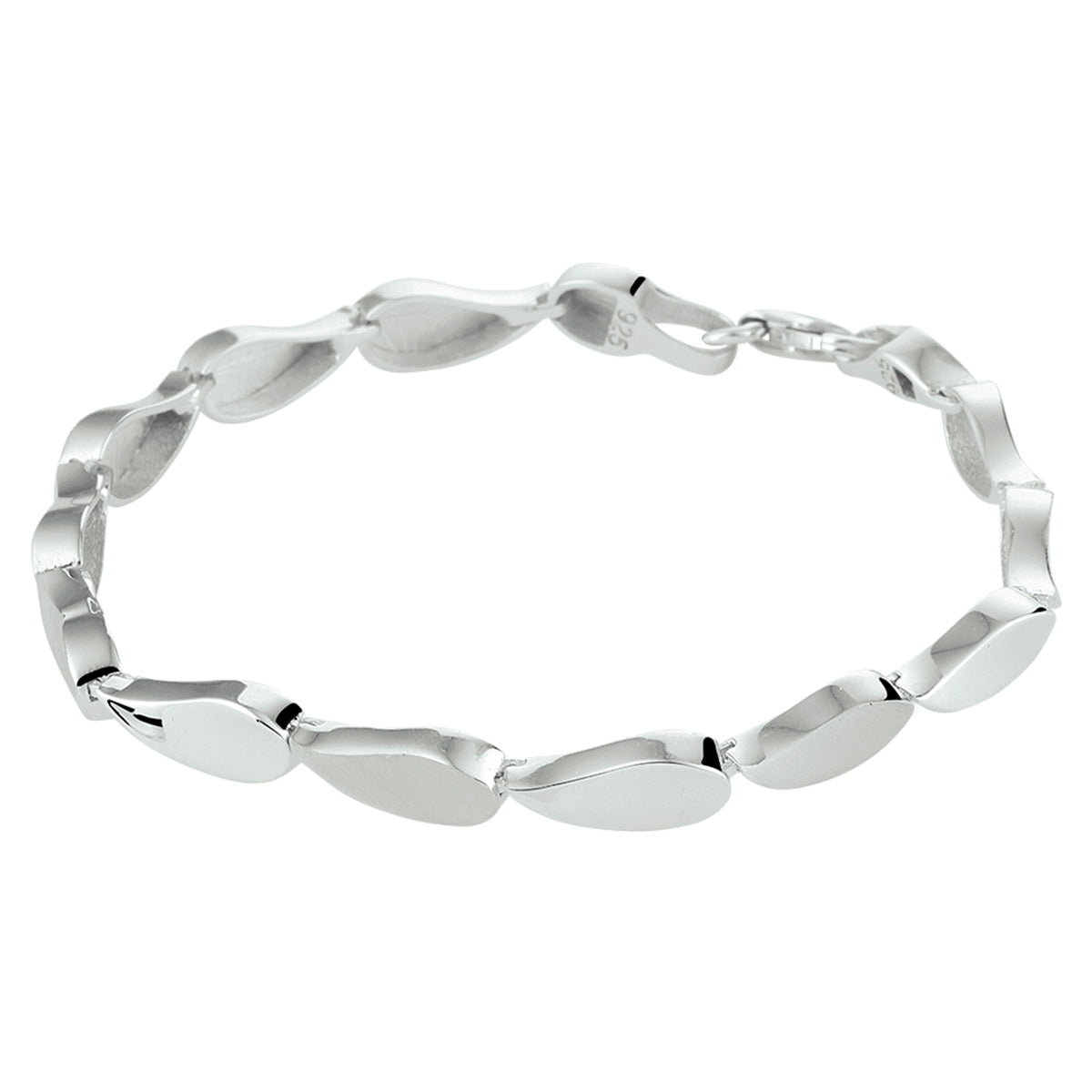 Armband poli/mat 5,6 mm 19 cm zilver gerhodineerd