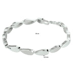 Armband poli/mat 5,6 mm 19 cm zilver gerhodineerd
