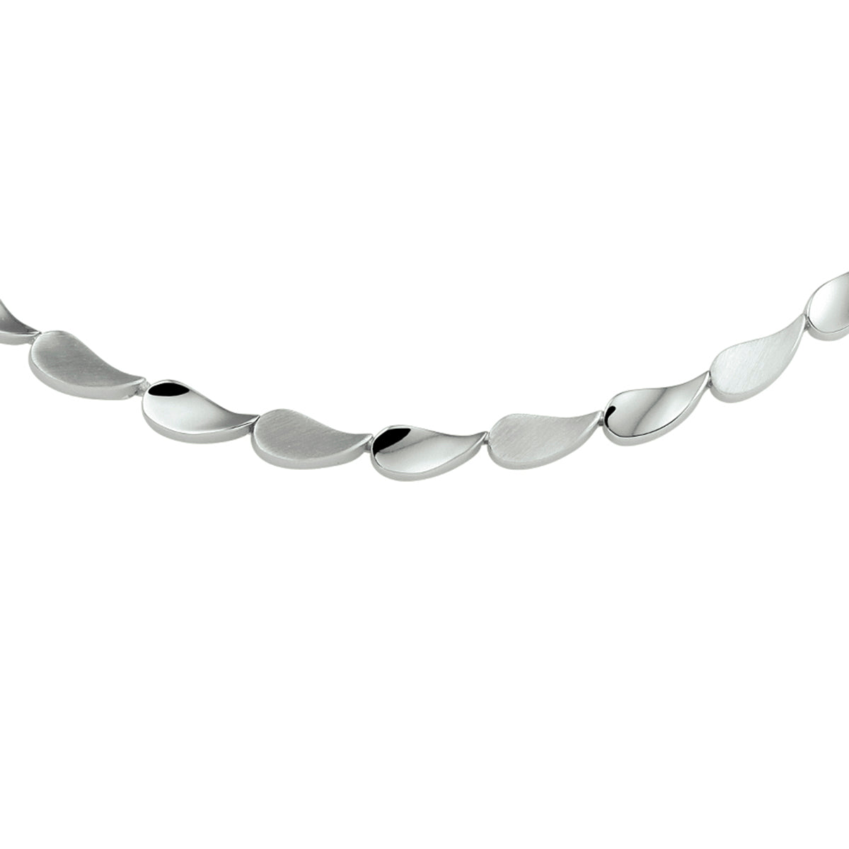 Collier poli/mat 5,6 mm 45 cm zilver gerhodineerd