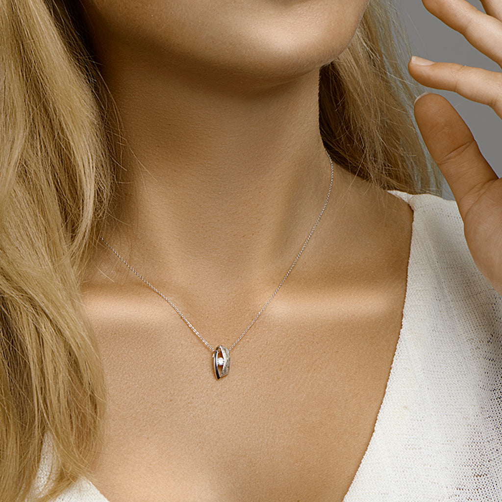 Hanger zirkonia poli/mat zilver gerhodineerd