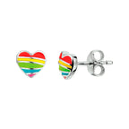 Oorknoppen hart zilver gerhodineerd