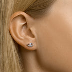 Oorknoppen zirkonia zilver gerhodineerd