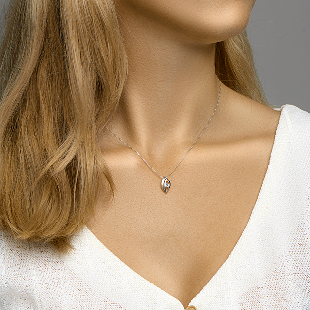 Hanger zirkonia poli/mat zilver gerhodineerd