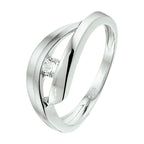 Ring zirkonia poli/mat zilver gerhodineerd