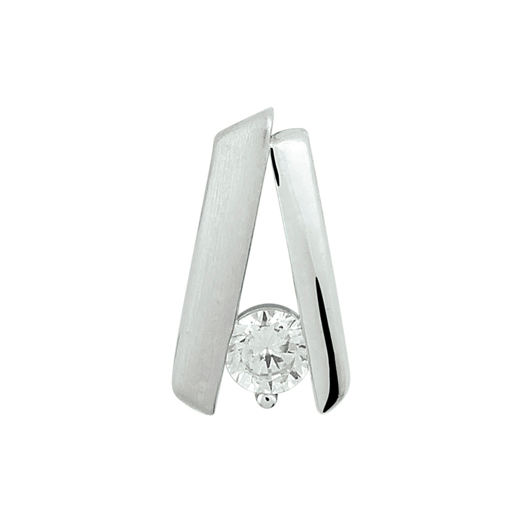 Hanger zirkonia poli/mat zilver gerhodineerd